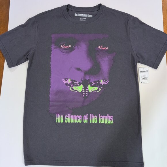 Silence of the Lambs T-Shirt Purple Moth Horror Movie Hannibal Lecter Small - Picture 1 of 5